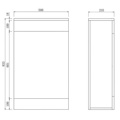 Comet Acubase Waterproof 500mm Toilet Unit - Gloss White