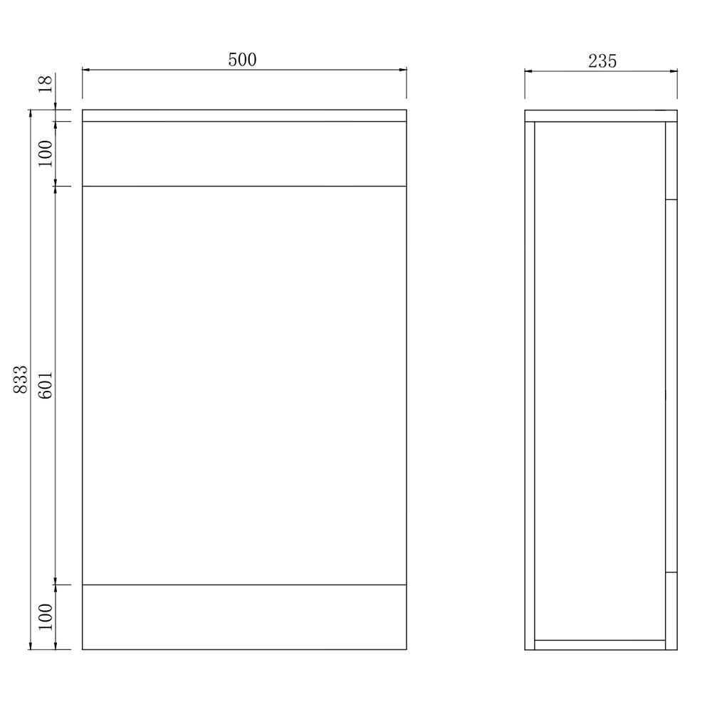 Comet Acubase Waterproof 500mm Toilet Unit - Anthracite Gloss