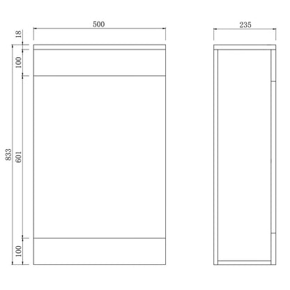 Comet Acubase Waterproof 500mm Toilet Unit - Anthracite Gloss