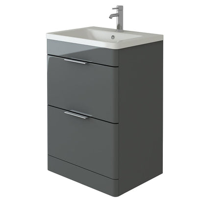 Comet Waterproof 600mm Vanity Unit & Basin - Anthracite Gloss
