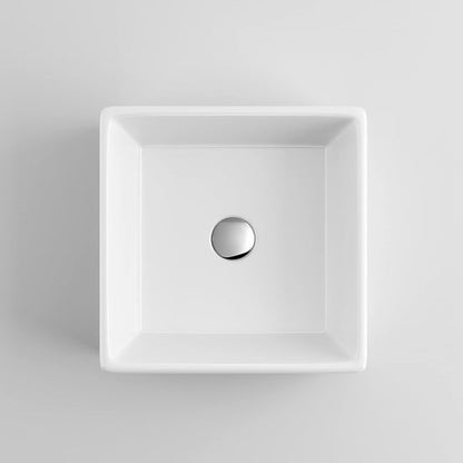 Presto Square Ceramic Cloakroom Countertop Basin White 380x380x135mm