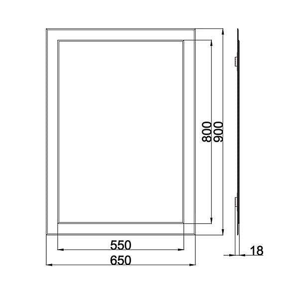 Bob 500 x 700mm Rectangular Bevelled Bathroom Mirror