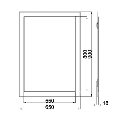 Bob 500 x 700mm Rectangular Bevelled Bathroom Mirror