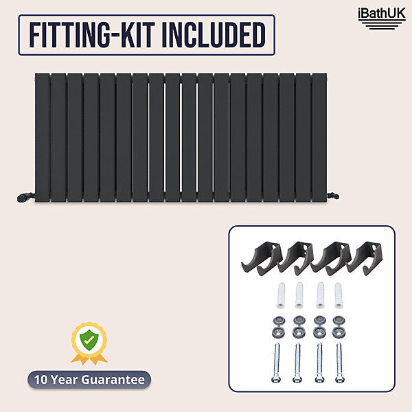 Belgravia Horizontal Double Slim Flat Panel Radiator Matt Anthracite - 5 Sizes