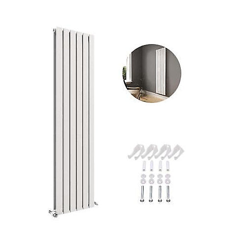 Belgravia Vertical Double Slim Flat Panel Radiator Matt White - 2 Sizes