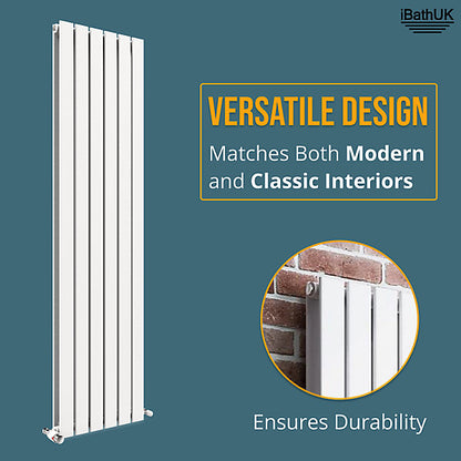 Belgravia Vertical Double Slim Flat Panel Radiator Matt White - 2 Sizes