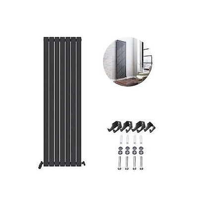 Belgravia Vertical Single Slim Flat Panel Radiator Matt Anthracite - 2 Sizes