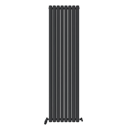 Princia Vertical Double Oval Panel Radiator 1600 x 480mm - 2 Colours