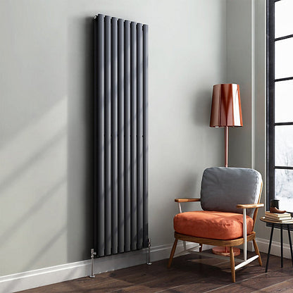 Princia Vertical Double Oval Panel Radiator 1600 x 480mm - 2 Colours