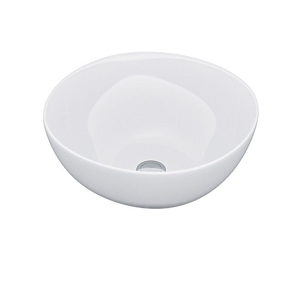 Hanover Round Ceramic Cloakroom Countertop Basin White 415x415x160mm