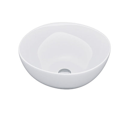 Hanover Round Ceramic Cloakroom Countertop Basin White 415x415x160mm