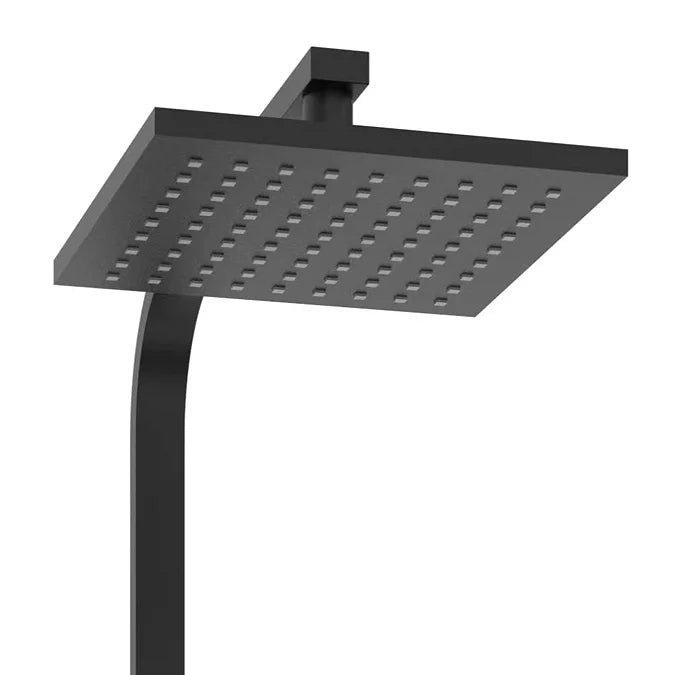 Cosmo Thermostatic Bar Valve & Riser Kit with Twin Square Shower Head - Matt Black