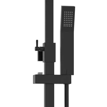 Cosmo Thermostatic Bar Valve & Riser Kit with Twin Square Shower Head - Matt Black