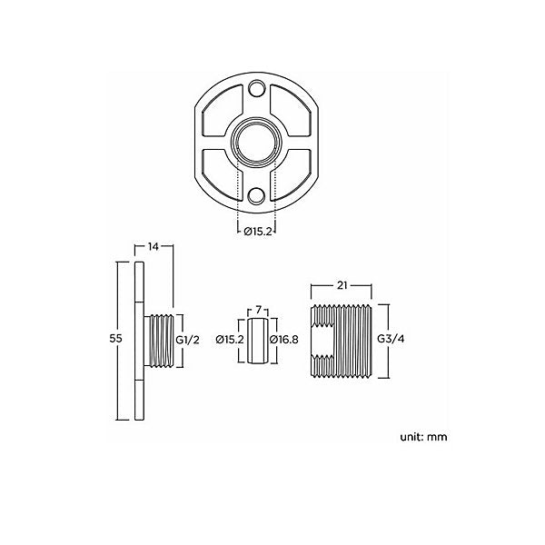 Pair of Wall Mounting Bar Shower Valve Easy Fix Brackets Kit