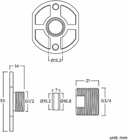 Pair of Wall Mounting Bar Shower Valve Easy Fix Brackets Kit