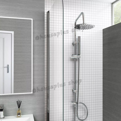 Alpha 2 Way Riser Rail Mixer Kit with Shower Head - Chrome Round