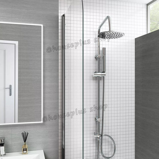 Alpha 2 Way Riser Rail Mixer Kit with Shower Head - Chrome Round