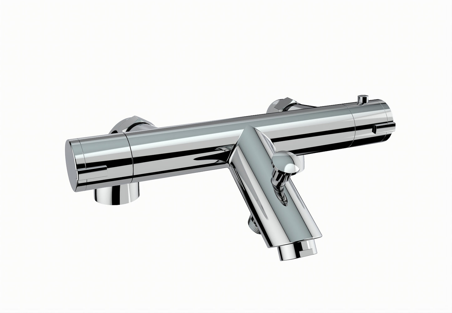 Slim Chrome Thermostatic Exposed Deck Mount Shower Bar Mixer Valve with Legs