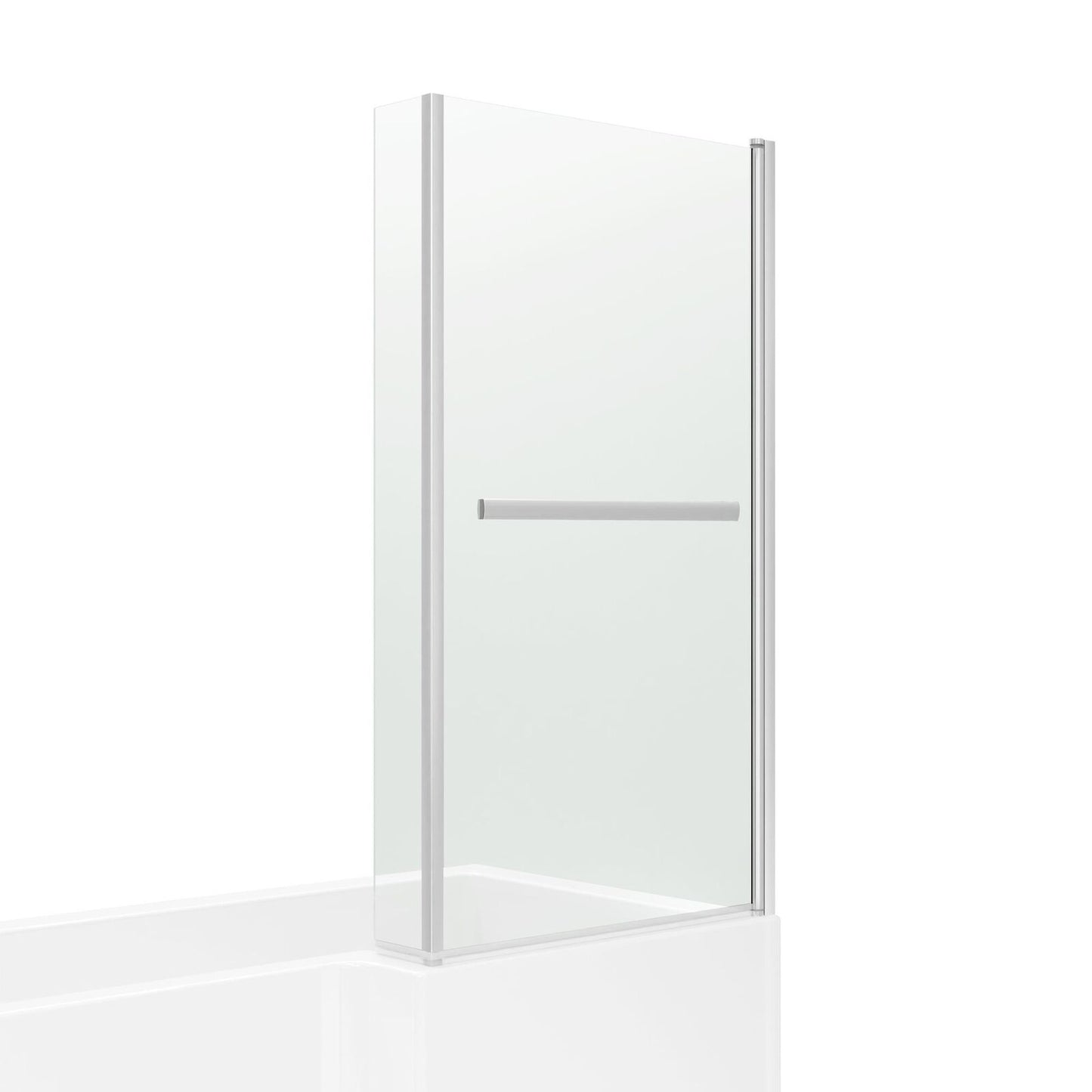 Purina L Shape Bath Screen 805 x 1400mm with Towel Rail - Chrome