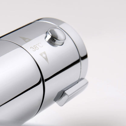 Slim Chrome Thermostatic Exposed Deck Mount Shower Bar Mixer Valve with Legs