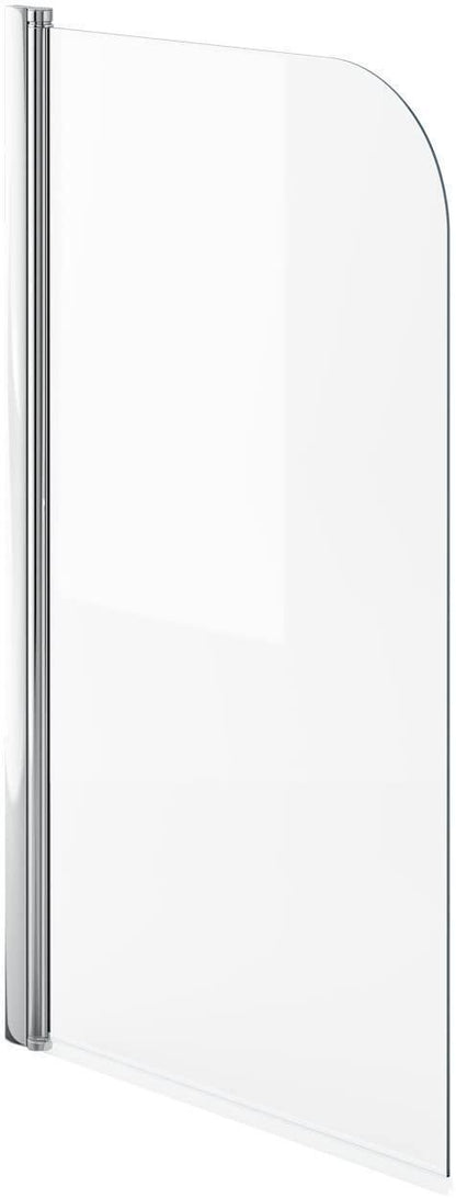 Prima Curved Edge Straight Bath Screen - 1400 x 800mm - Chrome