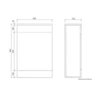 Solar Waterproof 500mm WC Unit  - Anthracite Gloss