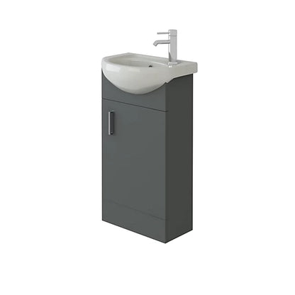 Petite 420mm Cloakroom Unit and basin - Anthracite Grey Gloss