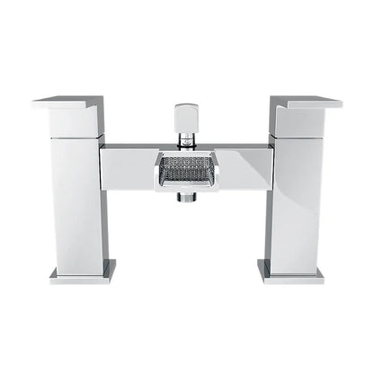Kelvin Square Waterfall Bath Shower Mixer Tap with Kit - Chrome