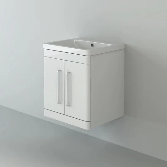 Orion 500 2 Door Wall Hung Vanity Unit With Basin - White